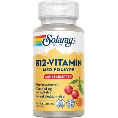 Solaray Solaray B12-vitamin m. Folsyre 90 tab. sugetablet