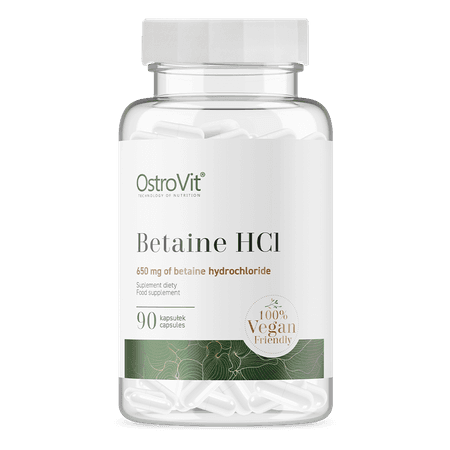 Vitaminone.dk Betaine HCl, Veganske 90 kapsler, Mavesyre-regulerende