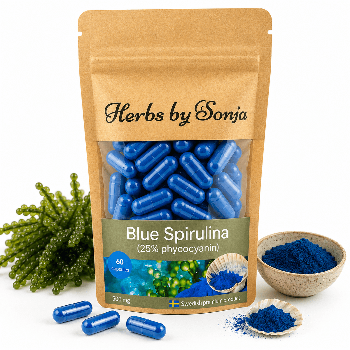 Sonjas Apotek Blue Spirulina - 60 kapsler