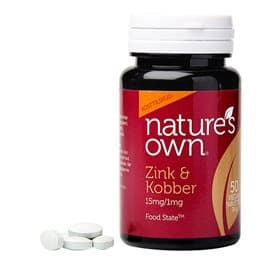 Natures Own Natures Own Zink og Kobber Food State 50 tab.