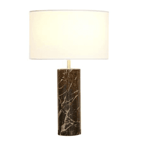 HH Lux Design Bordlampe - marmor brun med hvid skærm