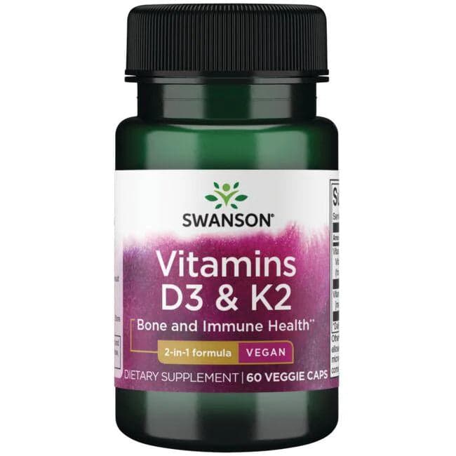 Tongkatbutiken.se Swanson - Vitaminer D3 & K2 - 60 kapsler
