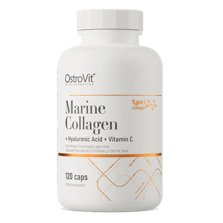 Vitaminone.dk Collagen, Marine Type1 + Hyaluronsyre + Vitamin-C. 120 kapsler