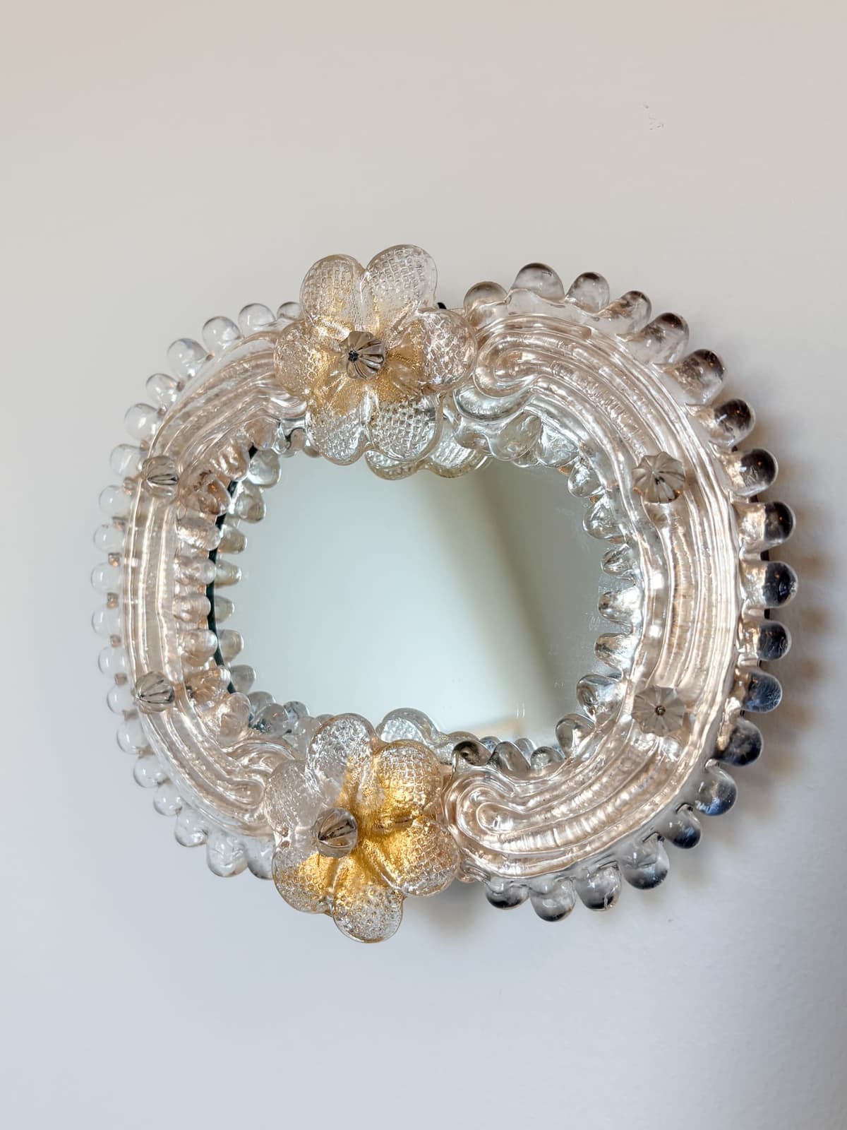 Venetiansk Murano Vintage Venetiansk Murano spejl Petali